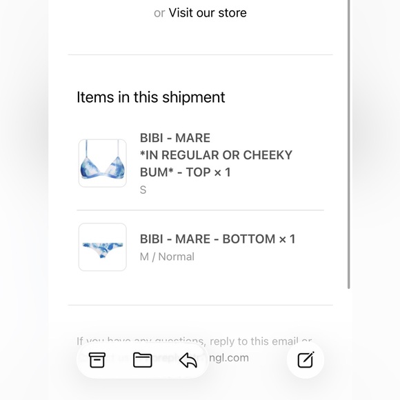 Blue tie dye neoprene triangl bikini set and drawstring backpack - Picture 3 of 4